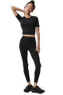 ALO Softsculpt Precision Half Sleeve Tee - Black - Unmatched Kicks - ALO