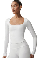 ALO Softsculpt Precision Long Sleeve - White - Unmatched Kicks - ALO
