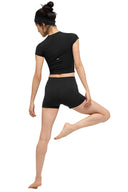 ALO Softsculpt Precision Short Sleeve Top Black - Unmatched Kicks - ALO