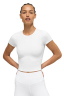 ALO Softsculpt Precision Short Sleeve Top White - Unmatched Kicks - ALO