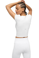 ALO Softsculpt Precision Short Sleeve Top White - Unmatched Kicks - ALO