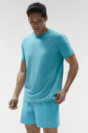 ALO Vapor Crewneck Short Sleeve Blue Breeze - Unmatched Kicks-ALO