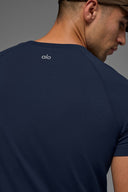 ALO Vapor Crewneck Short Sleeve Navy - Unmatched Kicks-ALO