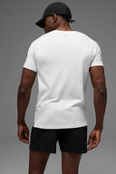 ALO Vapor Crewneck Short Sleeve White - Unmatched Kicks-ALO
