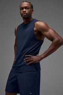 ALO Vapor Muscle Tank Navy - Unmatched Kicks-ALO