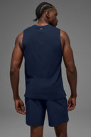 ALO Vapor Muscle Tank Navy - Unmatched Kicks-ALO