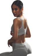 Alosoft Heart Throb Bra Athletic Heather Grey/White - Unmatched Kicks - ALO