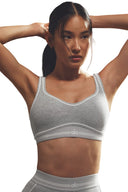 Alosoft Heart Throb Bra Athletic Heather Grey/White - Unmatched Kicks - ALO