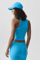 Alosoft Level Up Full Zip Tank Azure Blue - Unmatched Kicks-ALO