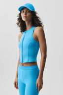 Alosoft Level Up Full Zip Tank Azure Blue - Unmatched Kicks-ALO