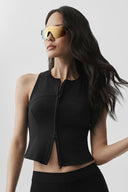 Alosoft Level Up Full Zip Tank Black - Unmatched Kicks-ALO
