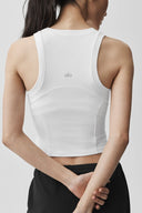 Alosoft Level Up Full Zip Tank White - Unmatched Kicks-ALO