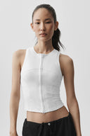 Alosoft Level Up Full Zip Tank White - Unmatched Kicks-ALO