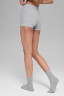Alosoft Sincere Micro Short - Athletic Heather Grey - Unmatched Kicks - ALO