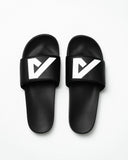 Alpha Slides - Black / White - Unmatched Kicks - Alphalete