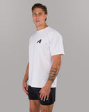 Alpha Tee - White - Unmatched Kicks - Alphalete