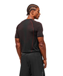 Apex Seamless T-Shirt slim fit Black/Carmine Red - Unmatched Kicks - GYMSHARK