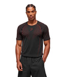 Apex Seamless T-Shirt slim fit Black/Carmine Red - Unmatched Kicks - GYMSHARK
