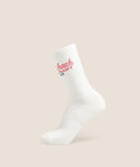 Apres Lift Graphic Crew Sock Single Soft White - Unmatched Kicks - Gymshark Accessories