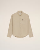 Beige Cotton Boxy Embroidered Ami De Coeur Shirt - Unmatched Kicks - Ami Paris