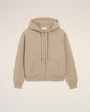 Beige Cotton Embossed Ami De Coeur Zipped Hoodie - Unmatched Kicks - Ami Paris