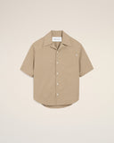 Beige Cotton Short Sleeve Camp Collar Wide Shirt - Unmatched Kicks - Ami Paris