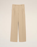Beige New Wool Low Waist Wide Trousers - Unmatched Kicks - Ami Paris