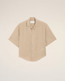 Beige Short Sleeve Embroidered Ami Paris Boxy Shirt - Unmatched Kicks - Ami Paris