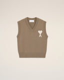 Beige Wool And Cotton Sleeveless Ami De Coeur Sweater - Unmatched Kicks - Ami Paris