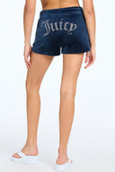 Big Bling Velour Track Shorts Regal Blue - Unmatched Kicks - Juicy Couture