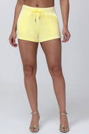 Big Bling Velour Track Shorts Yellow Iris - Unmatched Kicks - Juicy Couture