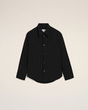 Black Blended Silk Sharp Collar Adjusted Shirt - Unmatched Kicks - Ami Paris