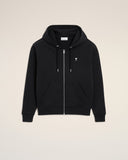 Black Cotton Ami De Coeur Zipped Hoodie - Unmatched Kicks - Ami Paris
