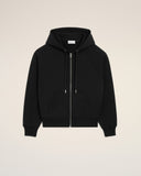 Black Cotton Embossed Ami De Coeur Zipped Hoodie - Unmatched Kicks - Ami Paris