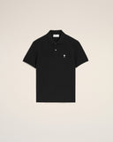 Black Cotton Short Sleeves Ami De Coeur Polo Shirt - Unmatched Kicks - Ami Paris