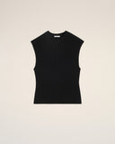 Black Jersey Sleeveless Fitted Top - Unmatched Kicks - Ami Paris