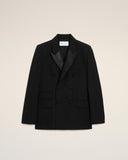 Black New Wool Double Breasted Straight Smocking Jacket - Unmatched Kicks - Jackets