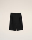 Black New Wool Low Waist Wide Bermuda Shorts - Unmatched Kicks - Ami Paris