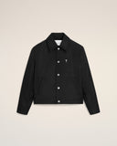 Black Nylon Ami De Coeur Stud Buttoned Jacket - Unmatched Kicks - Ami Paris