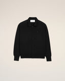 Black Wool Shirt Collar Ami De Coeur Cardigan - Unmatched Kicks - Ami Paris