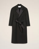 Black Wool Smocking Double Breasted Long Coat - Unmatched Kicks - Ami Paris