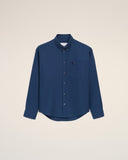 Blue Cotton Boxy Embroidered Ami De Coeur Shirt - Unmatched Kicks - Ami Paris