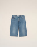 Blue Cotton Large Fit Bermuda Shorts - Unmatched Kicks - Ami Paris