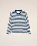 Blue Cotton Long Sleeves Mariniere Ami De Coeur T-shirt - Unmatched Kicks - Ami Paris
