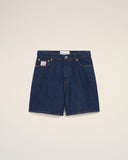 Blue Cotton Shorts With Ami Paris Heritage Label - Unmatched Kicks - Ami Paris
