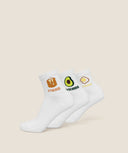 Breakfast Graphic Midi Socks 3pk White - Unmatched Kicks - GYMSHARK