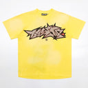 Hellstar Crack Print Tee Yellow