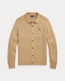 Cable - Knit Cotton Cardigan Camel Melange - Unmatched Kicks - ralph lauren