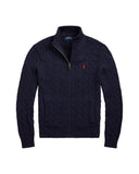 Cable - Knit Cotton Full - Zip Sweater Hunter Navy - Unmatched Kicks - ralph lauren