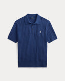 Cable - Knit Cotton Polo - Collar Sweater Rustic Navy Heather - Unmatched Kicks - ralph lauren